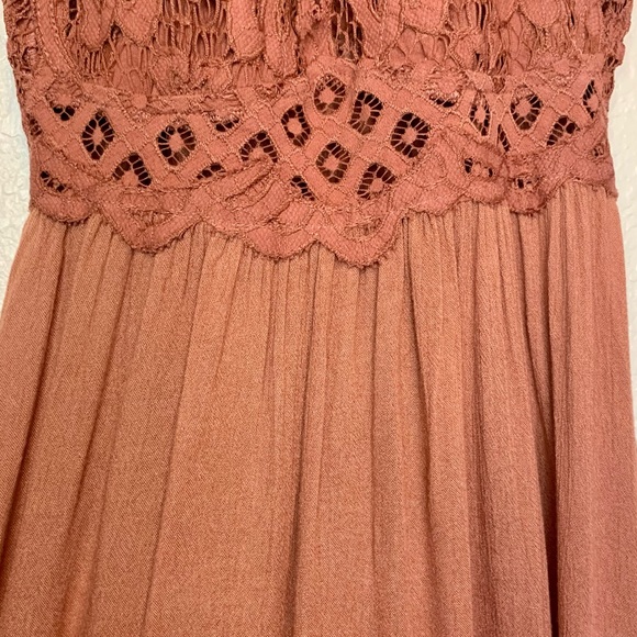 Free People Adella Crochet Floral Lace Ruffle Hem Smocked Strappy Back XS - Picture 6 of 14